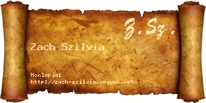 Zach Szilvia névjegykártya